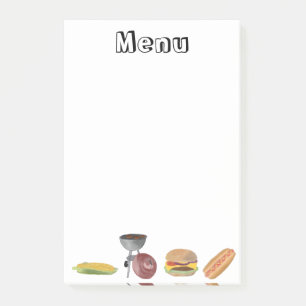 BBQ Menu Post-it Notes