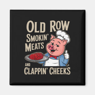 Bbq Old Row Smoking Meats And Clappin Cheeks  Magnet