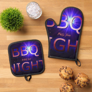 BBQ Oven Mitt and Pot Holders Oven Mitt & Pot Holder Set