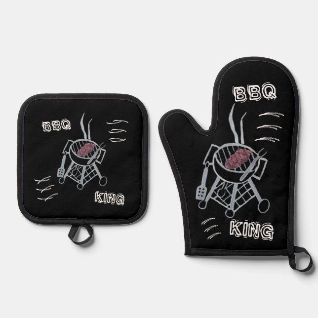 BBQ OVEN MITT & POT HOLDER SET (Front)