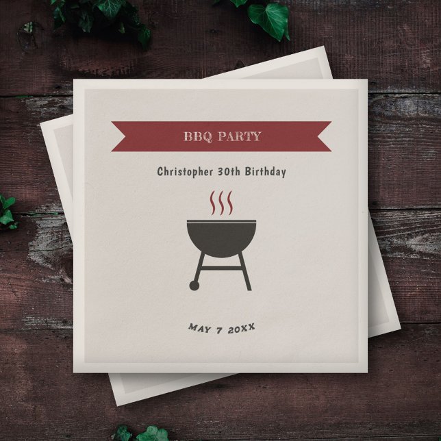 BBQ Party Birthday Napkin (BBQ Party Birthday Napkin)