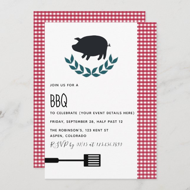 BBQ Party customised invitation (Front/Back)