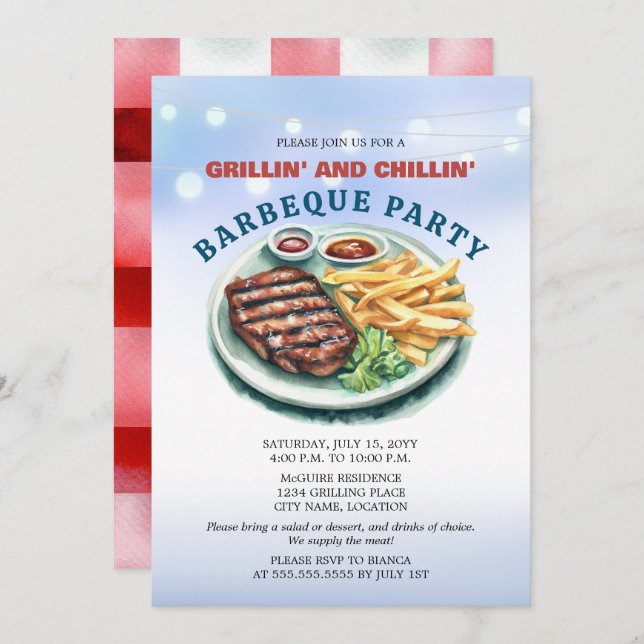BBQ Party Invitation (Front/Back)