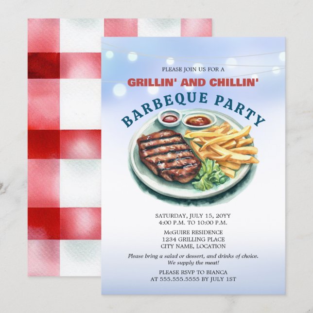 BBQ Party Invitation (Front/Back)