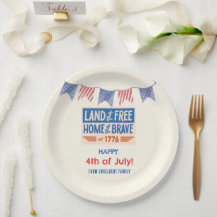 BBQ Party Patriotic American 4th of July Table Paper Plate