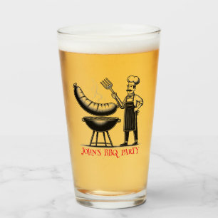 BBQ Party Personalized Chef Glass