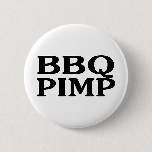 BBQ Pimp 6 Cm Round Badge (Front)