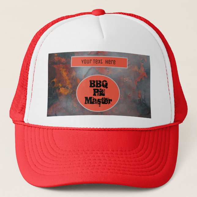 BBQ Pit Master Sizzlin' Hot Art Trucker Hat (Front)