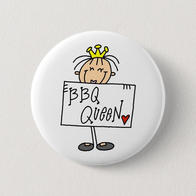 BBQ Queen 6 Cm Round Badge (Front)