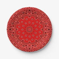 BBQ Red Bandanna Picnic Party Snack Plates
