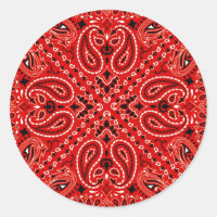 BBQ Red Paisley Western Bandanna Scarf Print