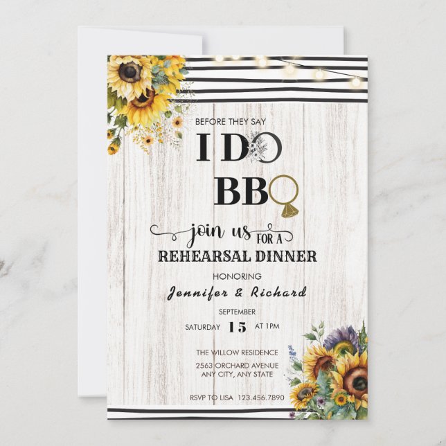BBQ | Rehearsal Dinner | Couples Shower Invitation (Front)
