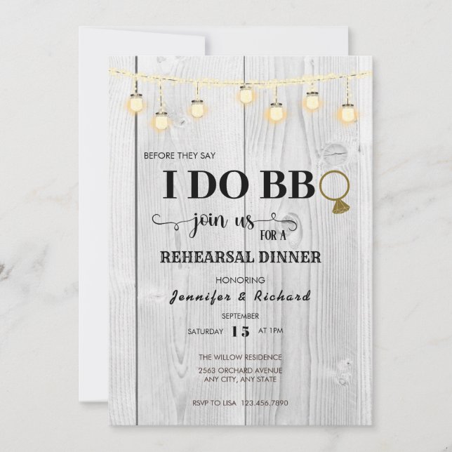 BBQ | Rehearsal Dinner | Couples Shower Invitation (Front)