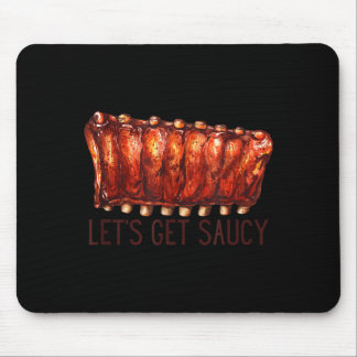 Bbq ribs let's get saucy pit master cookoff mouse pad