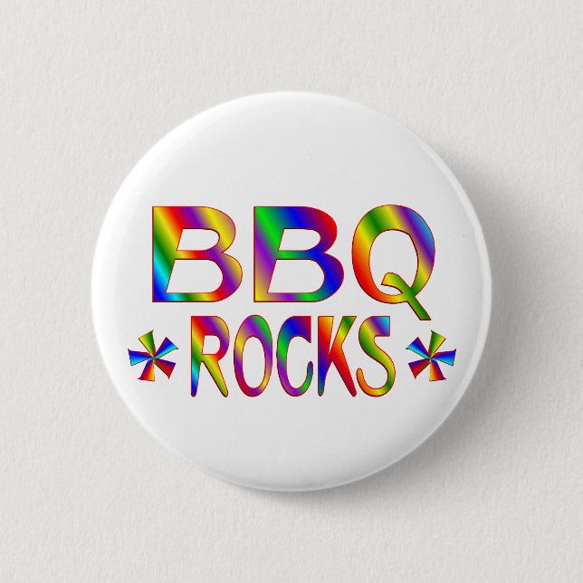BBQ Rocks 6 Cm Round Badge (Front)