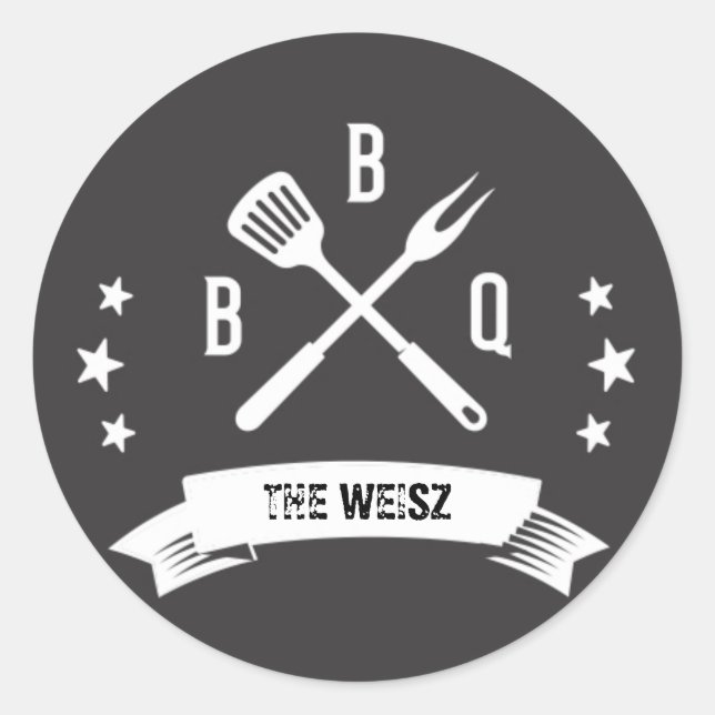 BBQ Round Custom Label (Front)