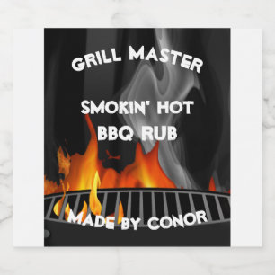 BBQ Rub 4 x 3.5" Food and Beverage Label Set