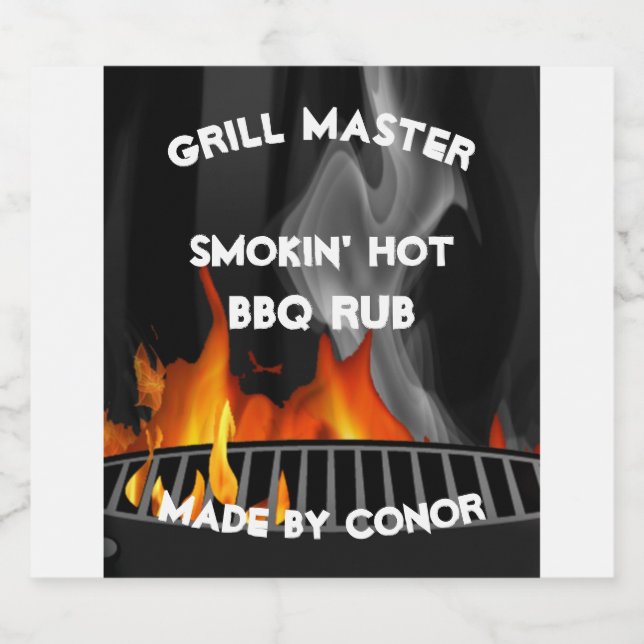 BBQ Rub 4 x 3.5" Food and Beverage Label Set (Single Label)