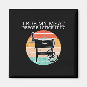 Bbq Rub My Meat Before Stick Retro Funny Byrbecue  Magnet