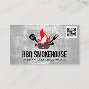 BBQ Sausage Fire   qr code Business Card