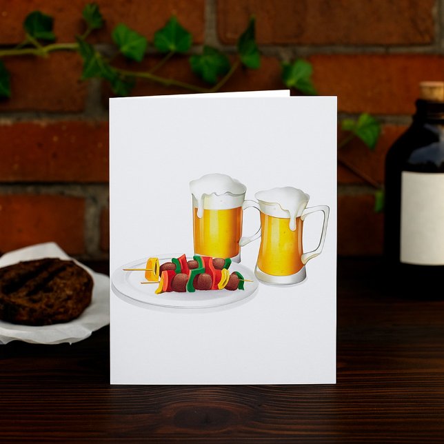 BBQ Skewers and Beer Summer Cookout Card (Creator Uploaded)