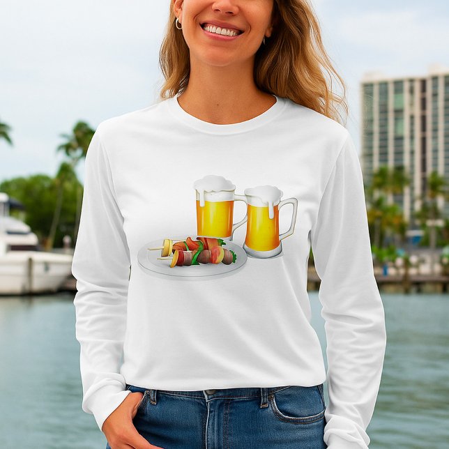 BBQ Skewers and Beer Summer Cookout T-Shirt (Creator Uploaded)