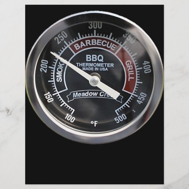 BBQ Smoker 225 Degree Temperature Gauge Perfect Flyer (Front)