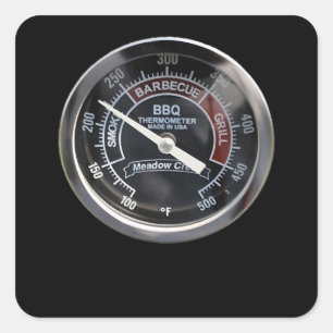 BBQ Smoker 225 Degree Temperature Gauge Perfect Square Sticker
