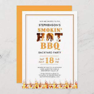 BBQ Smoker Backyard Summer Party Invitation