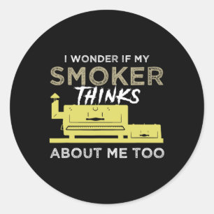 Bbq Smoker Shirt Funny Smoking Meat Grilling Bbqin Classic Round Sticker