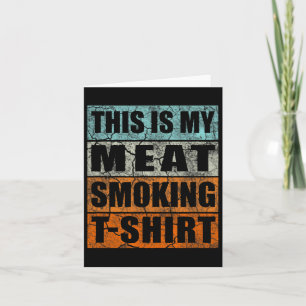 Bbq Smoker Themed Retro - Vintage My Meat Smoking  Card