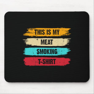 Bbq Smoker Themed Retro - Vintage My Meat Smoking  Mouse Pad