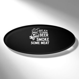 BBQ Smoking Pitmaster Gift Drink Beer Smoke Meat Name Tag