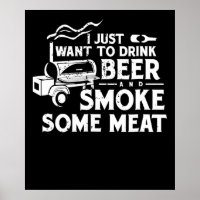 BBQ Smoking Pitmaster Gift Drink Beer Smoke Meat