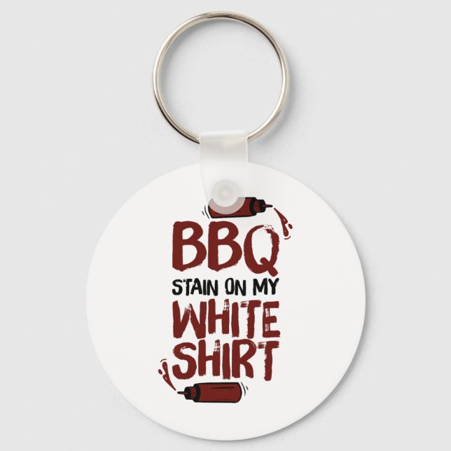 Bbq Stain On My White 1  Key Ring (Front)