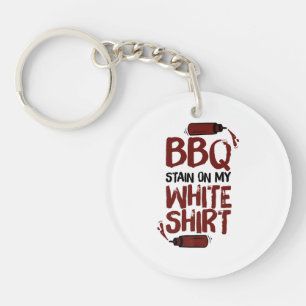 BBQ Stain on my White Premium Key Ring