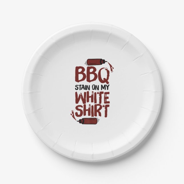 BBQ Stain on my White Premium  Paper Plate (Front)