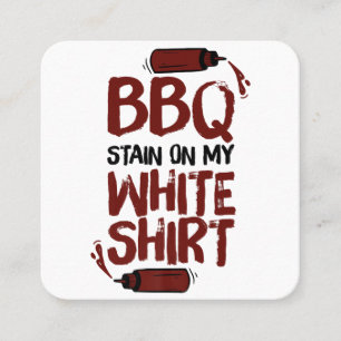 BBQ Stain on my White Premium Square Business Card