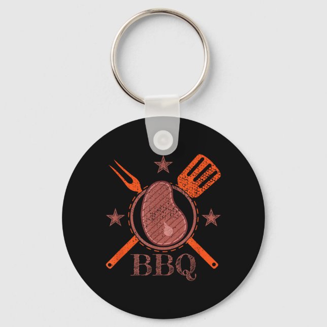 Bbq Steak And Grill Cutlery Key Ring (Front)