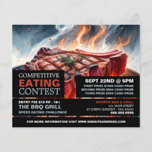 BBQ Steak - Competitive/Speed Eating Contest Flyer