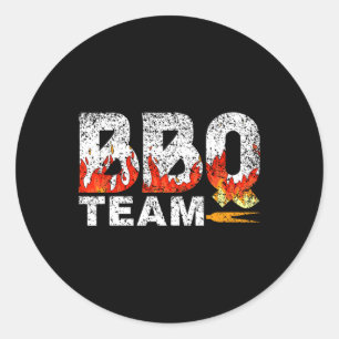 Bbq Team Meat Byrbecue Grilling Grill Bbq Classic Round Sticker