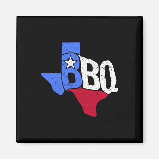 Bbq Texas State Flag And Byrbecue Map  Magnet (Front)