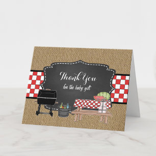 BBQ thank you note, baby q baby shower