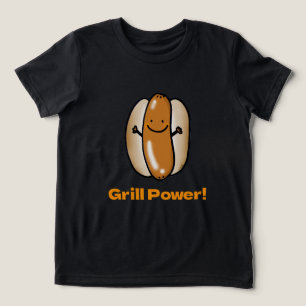 BBQ Time Funny Hot Dog Cartoon Tri-Blend Shirt