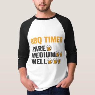 BBQ Timer Beer Drinking Funny Grilling Dad Gift T-Shirt