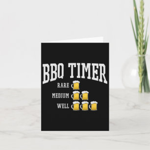 Bbq Timer Funny Grill Chef Grilling Cooking Beer L Card
