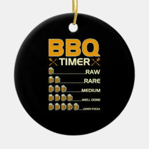 BBQ Timer Grilling Beer Drinking Ceramic Tree Decoration