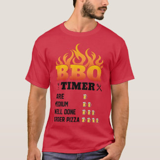 BBQ Timer Rare Medium Well Done Order Pizza Grilli T-Shirt