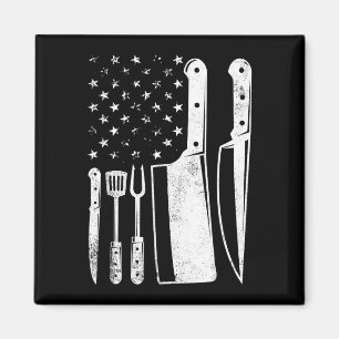 Bbq usa flag patriotic fourth of july master chef magnet