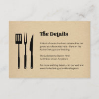 BBQ Wedding Information Details Enclosure Card